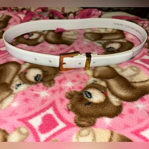 White With Gold Genuine Leather Belt